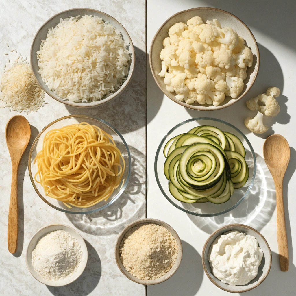 Low Carb Alternativen für Reis Nudeln und Mehl im Thermomix