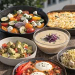 Schnelle Low Carb Rezepte vegetarisch mit Gemüsepfanne, Avocado-Salat, Blumenkohlsuppe, Shakshuka, Zoodles mit Tofu und Blumenkohl-Auflauf