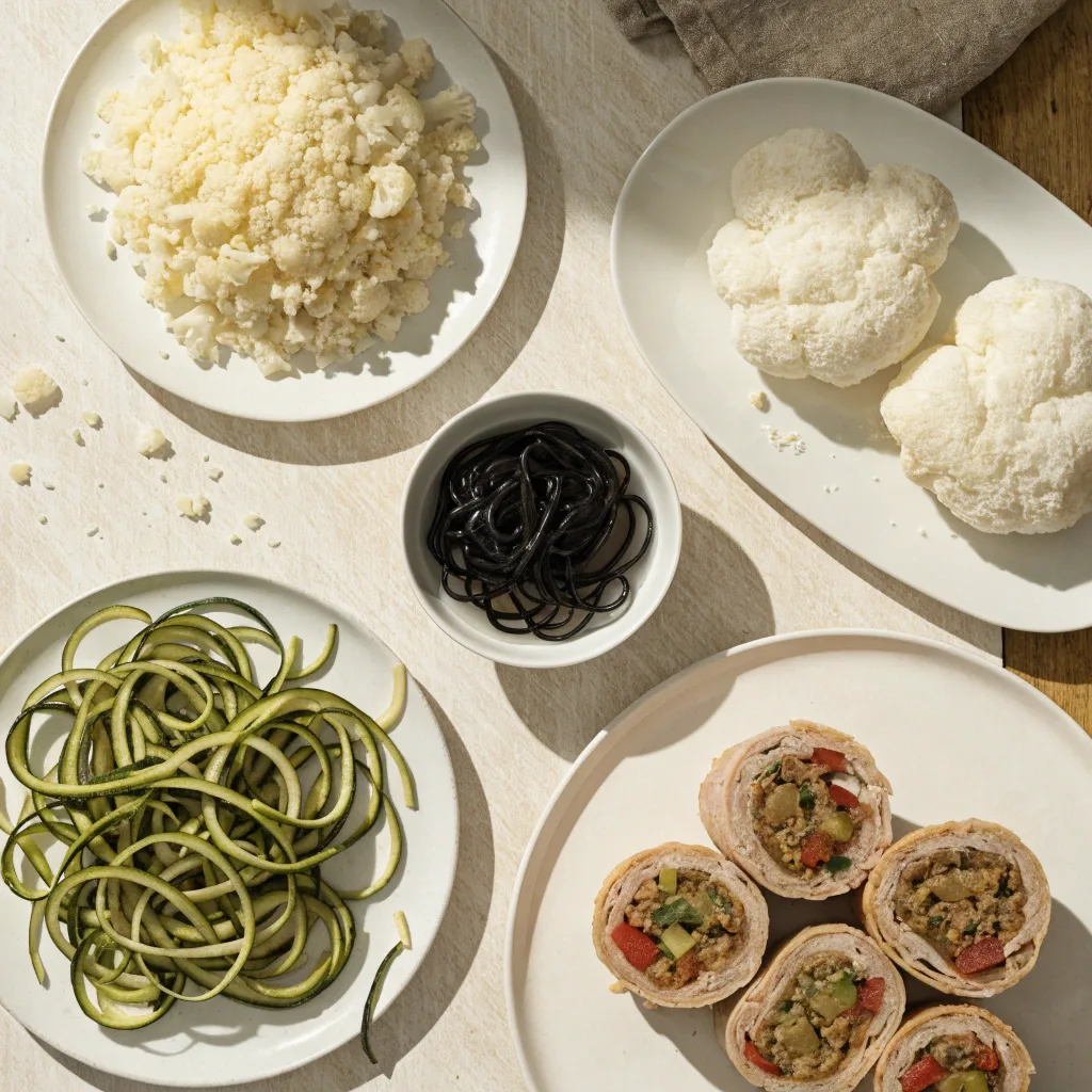 Low Carb Alternativen mit Blumenkohlreis, Zoodles und Cloud Bread
