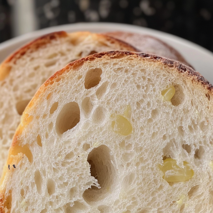 baked German potato bread with a crispy golden crust and rustic artisan scoring on a wooden surface.