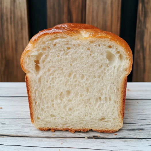 Frisch gebackenes supersoftes veganes Milchbrot Brioche mit goldbrauner glänzender