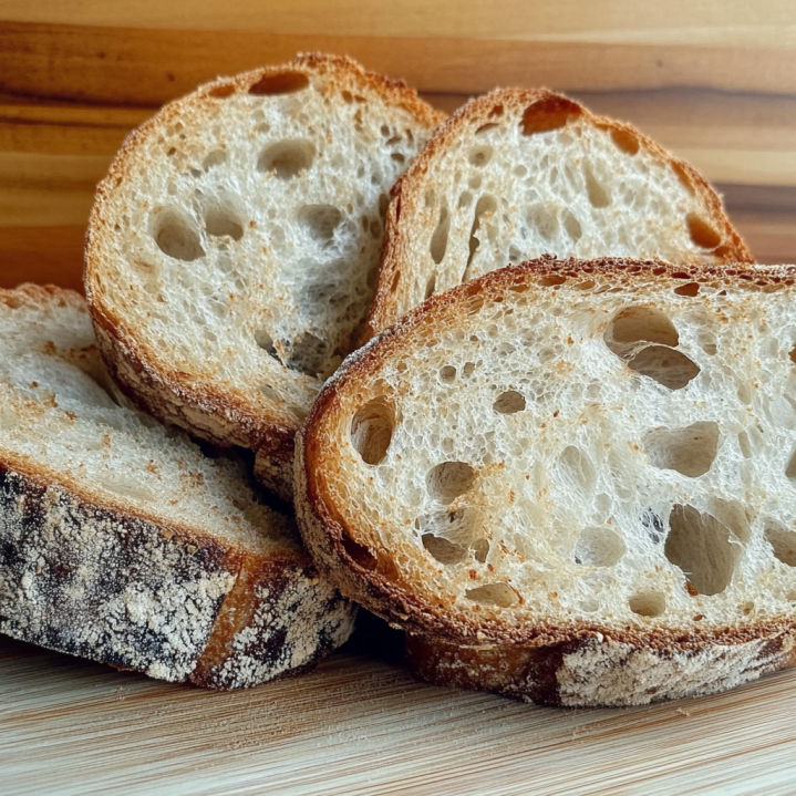 Was bedeutet Stockgare oder auch Teigruhe beim Brotbacken? 2 Was bedeutet Stockgare? Aufgeschnittenes Sauerteigbrot mit lockerer Krume und großen Poren als Beispiel für eine gelungene Stockgare.